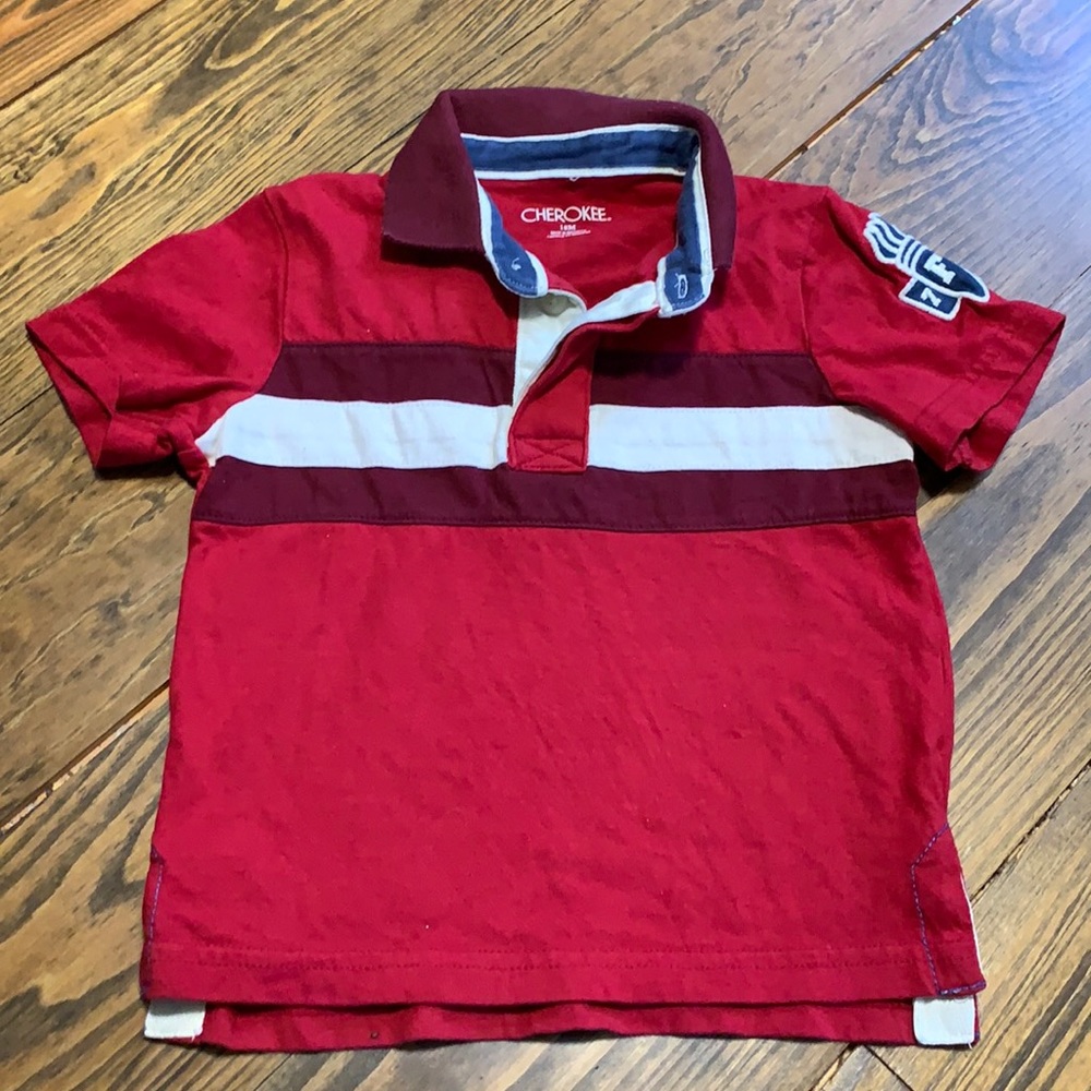 Boys 18M Cherokee Red/Maroon Polo